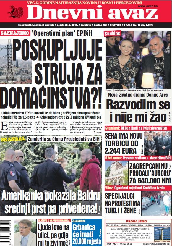 Danas u "Dnevnom Avazu" čitajte: Poskupljuje struja za domaćinstva?!