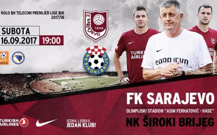 Ulaznice za utakmicu Sarajevo-Široki Brijeg u prodaji od petka