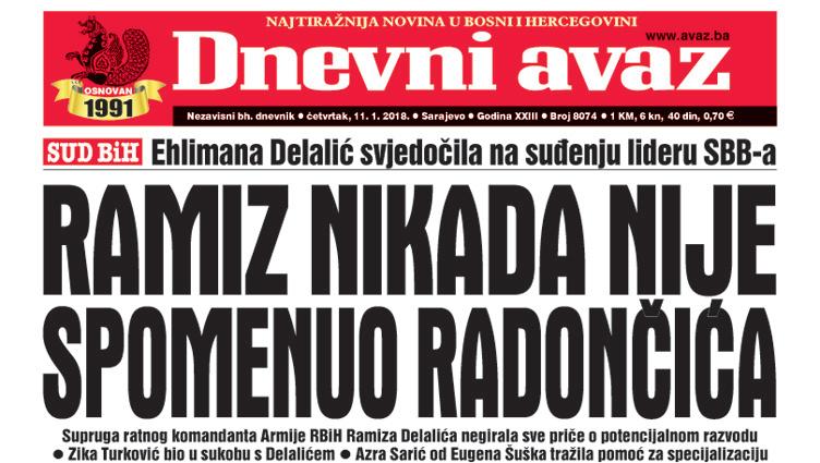 Danas u ''Dnevnom avazu'' čitajte - Ramiz nikada nije spomenuo Radončića