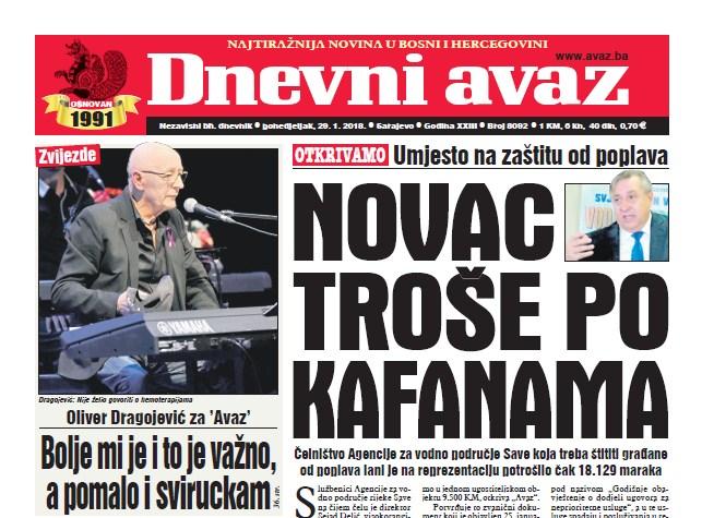 Danas u "Dnevnom avazu" čitajte - Novac troše po kafanama