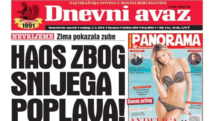Danas u "Dnevnom avazu" čitajte - Haos zbog snijega i poplava!