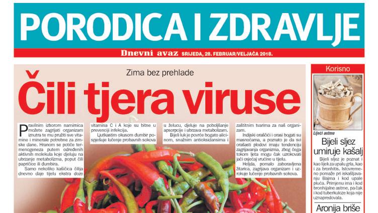 Srijedom u "Dnevnom avazu" - magazin "Porodica i zdravlje"