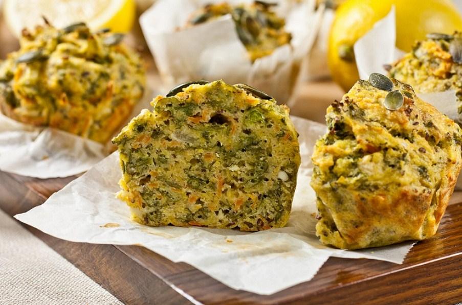 Slani muffini sa heljdinim i kukuruznim brašnom i povrćem