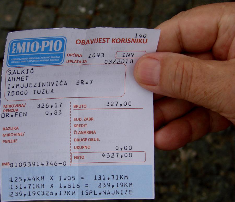 Bilo je i povećanja: Tuzlak Salkić dobio penziju višu za 80 feninga