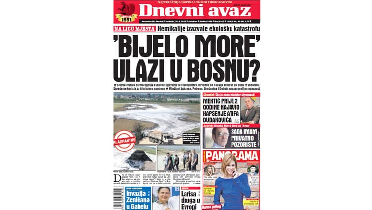 Danas u "Dnevnom avazu" čitajte – „Bijelo more“ ulazi u Bosnu?