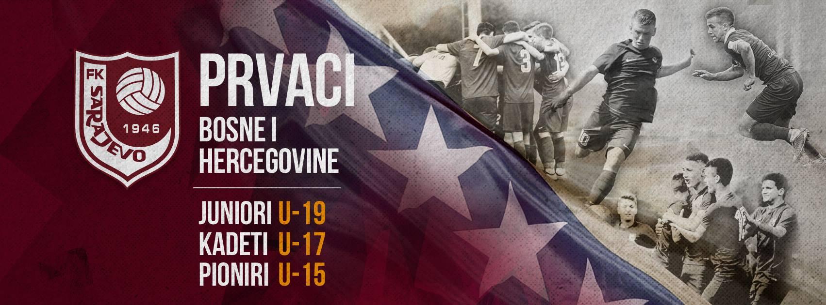 Pioniri, kadeti i juniori Akademije FK Sarajevo sutra preuzimaju šampionske pehare
