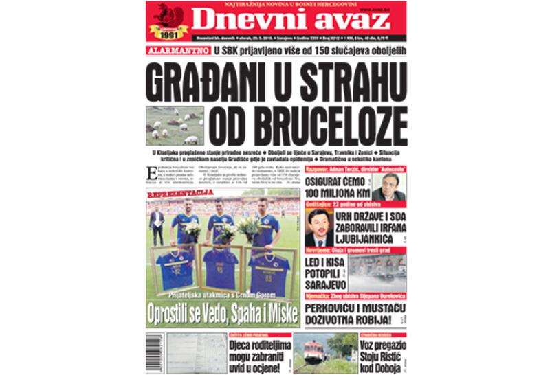Danas u "Dnevnom avazu" čitajte: Građani u strahu od bruceloze