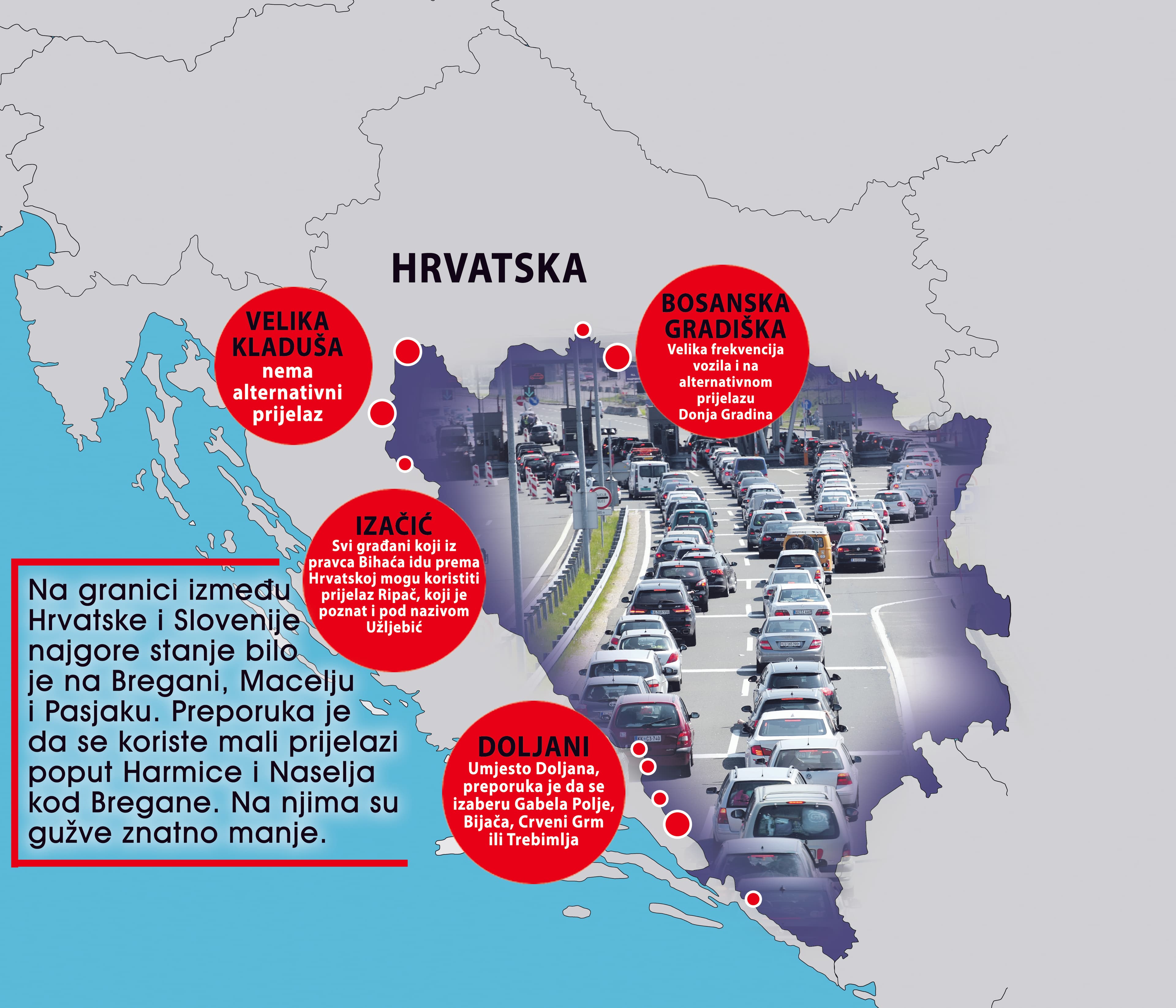 Kako izbjeći gužvu, kolone i višesatna čekanja: Preko granice alternativnim prijelazima