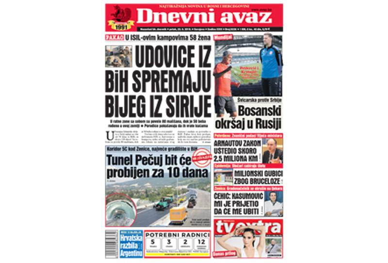 Danas u "Dnevnom avazu" čitajte: Udovice iz BiH spremaju bijeg iz Sirije