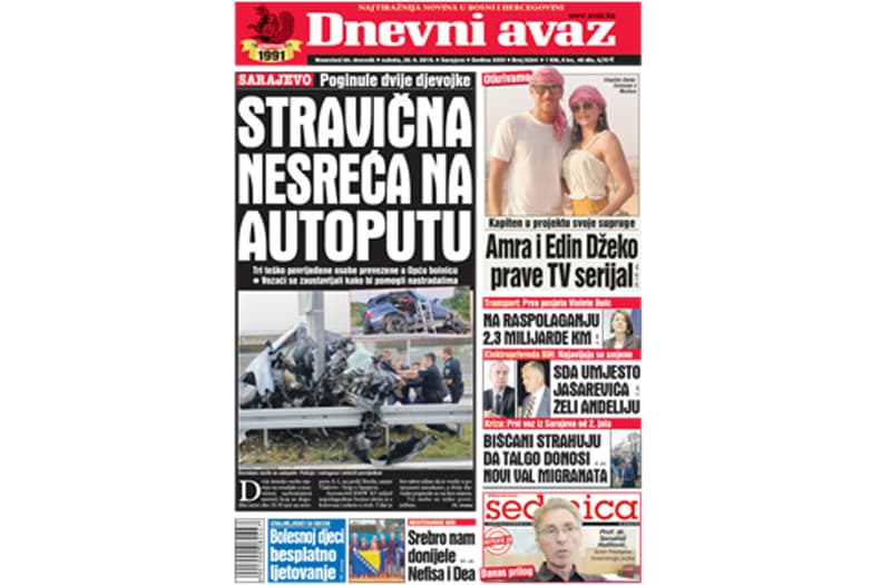 Danas u "Dnevnom avazu" čitajte: Stravična nesreća na autoputu