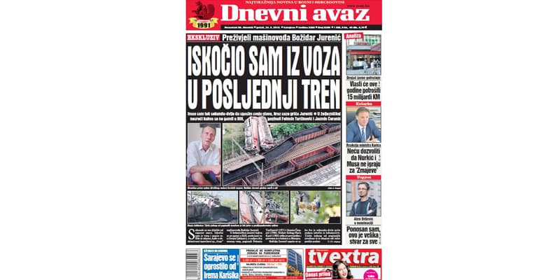Danas u "Dnevnom avazu" čitajte: Iskočio sam iz voza u posljednji tren