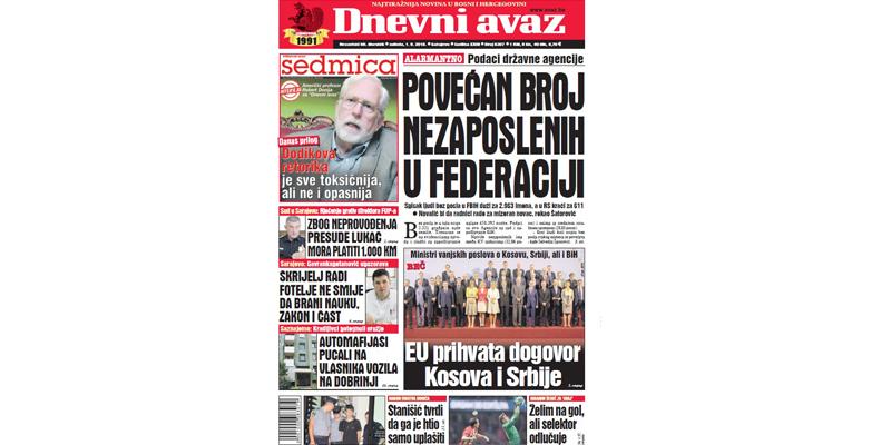 Danas u "Dnevnom avazu" čitajte - Povećan broj nezaposlenih u Federaciji