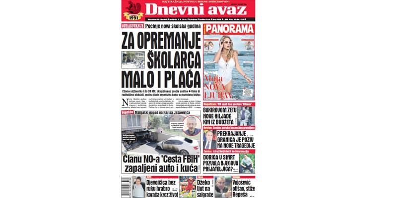 Danas u "Dnevnom avazu" čitajte - Za opremanje školaraca malo i plaća