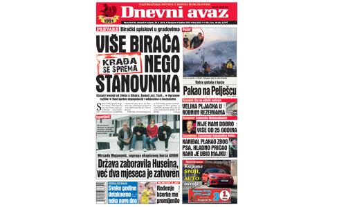 Danas u "Dnevnom avazu" čitajte: Više birača nego stanovnika