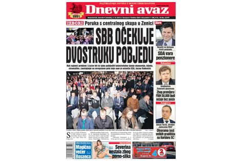 Danas u "Dnevnom avazu" čitajte – SBB očekuje dvostruku pobjedu