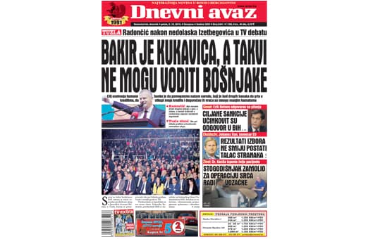 Danas u "Dnevnom avazu" čitajte: Bakir je kukavica, a takvi ne mogu voditi Bošnjake