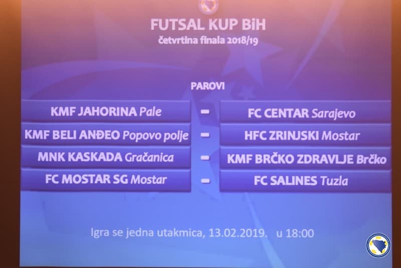 Obavljen žrijeb četvrtfinala Kupa BiH u futsalu