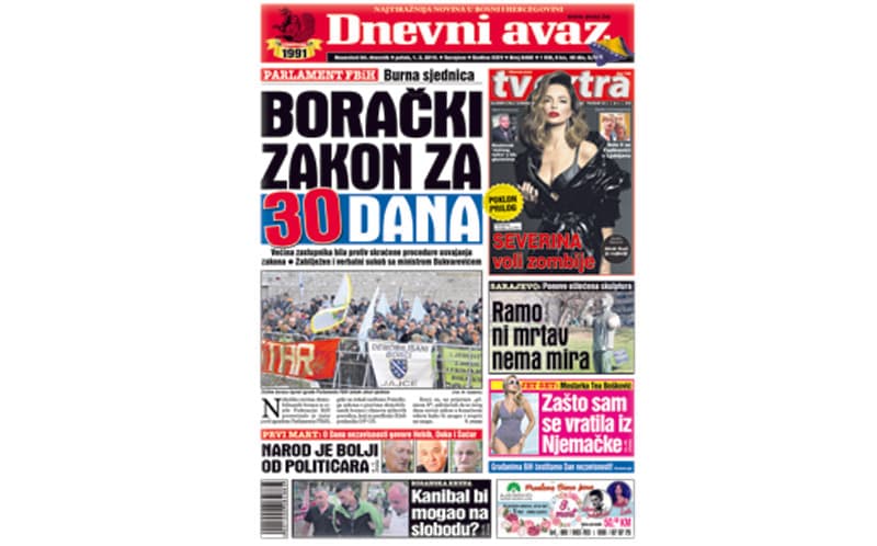 Danas u "Dnevnom avazu" čitajte: Borački zakon za 30 dana