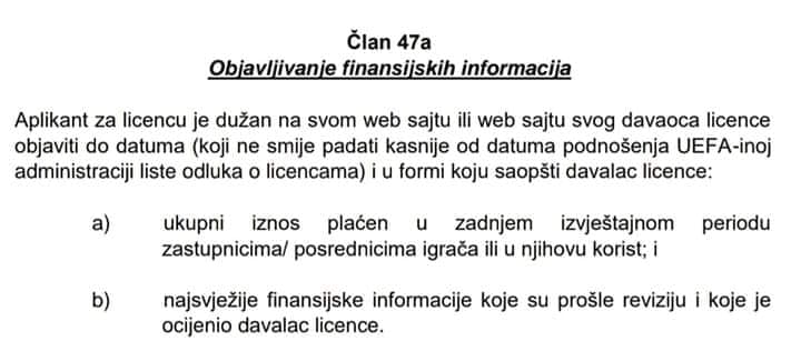 Kako je Radnik prekršio Pravilnik o licenciranju klubova