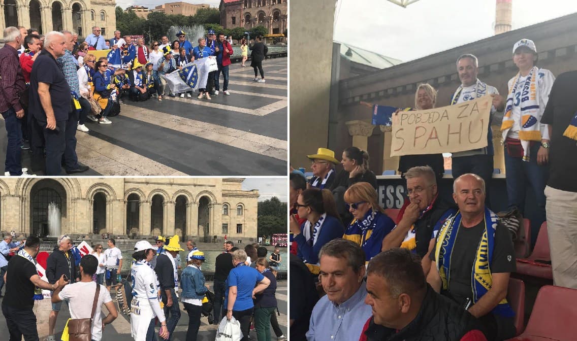 Dok se ljekari bore za Emira Spahića: Navijači BiH u Armeniji poručuju "Pobjeda za Spahu"