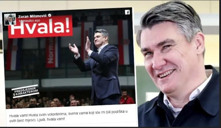 Milanović se javio na Facebooku: Hvala!