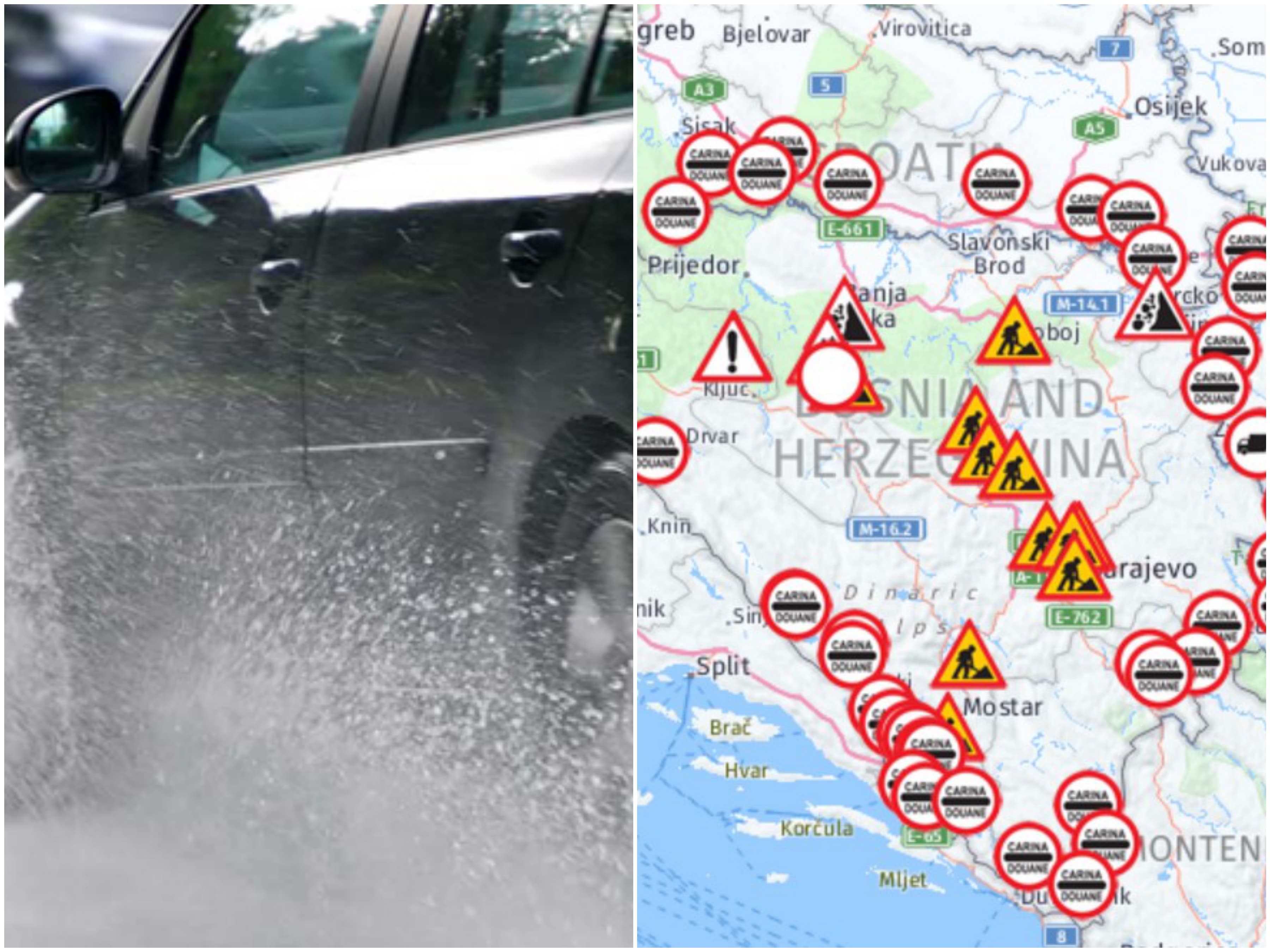 Oprez za vozače zbog mokrog kolovoza i odrona