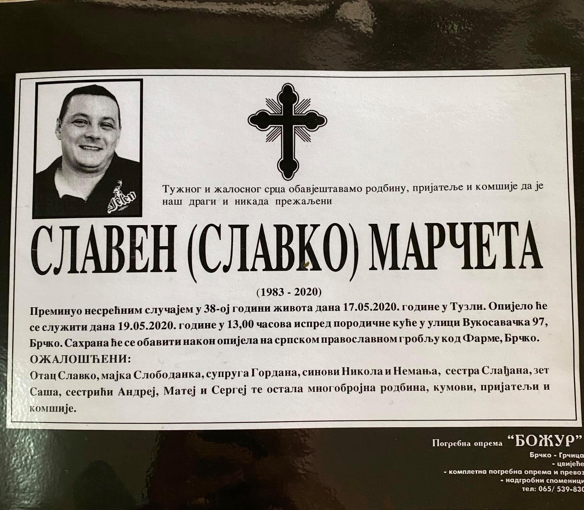 Sutra sahrana ubijenom muškarcu
