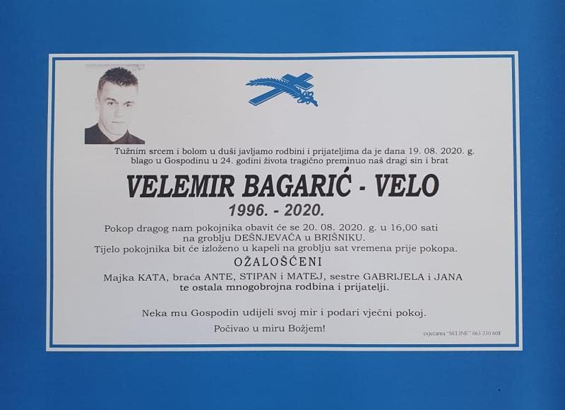 Osmrtnica nastradalom mladiću - Avaz