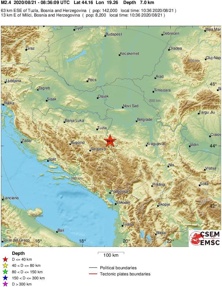 Novi zemljotres u Bosni i Hercegovini