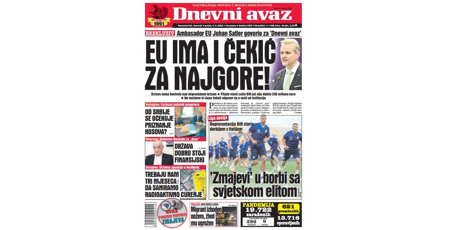 Danas u "Dnevnom avazu" čitajte: EU ima i čekić za najgore!