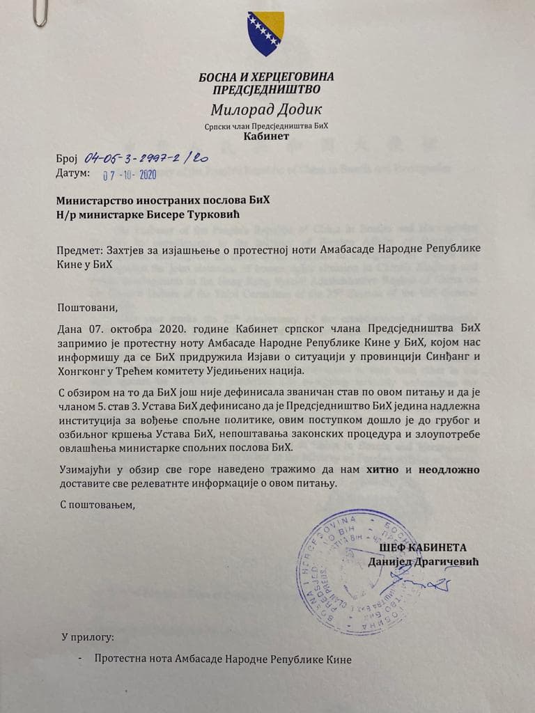 Dodik se opet obrušio na Turković: Sporna mu izjava o osudi nasilja nad Ujgurima!
