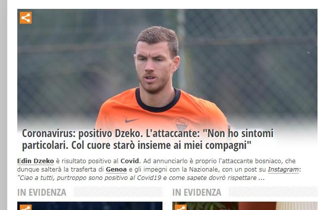Edin Džeko pozitivan na koronavirus