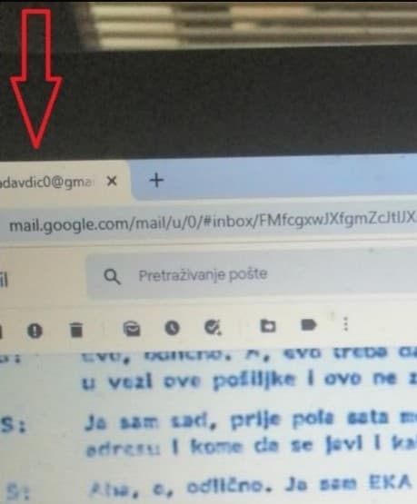 Facsimile of Mektić's post on Twitter yesterday: The sender's mail belonging to Senad Avdić is clearly visible - Avaz