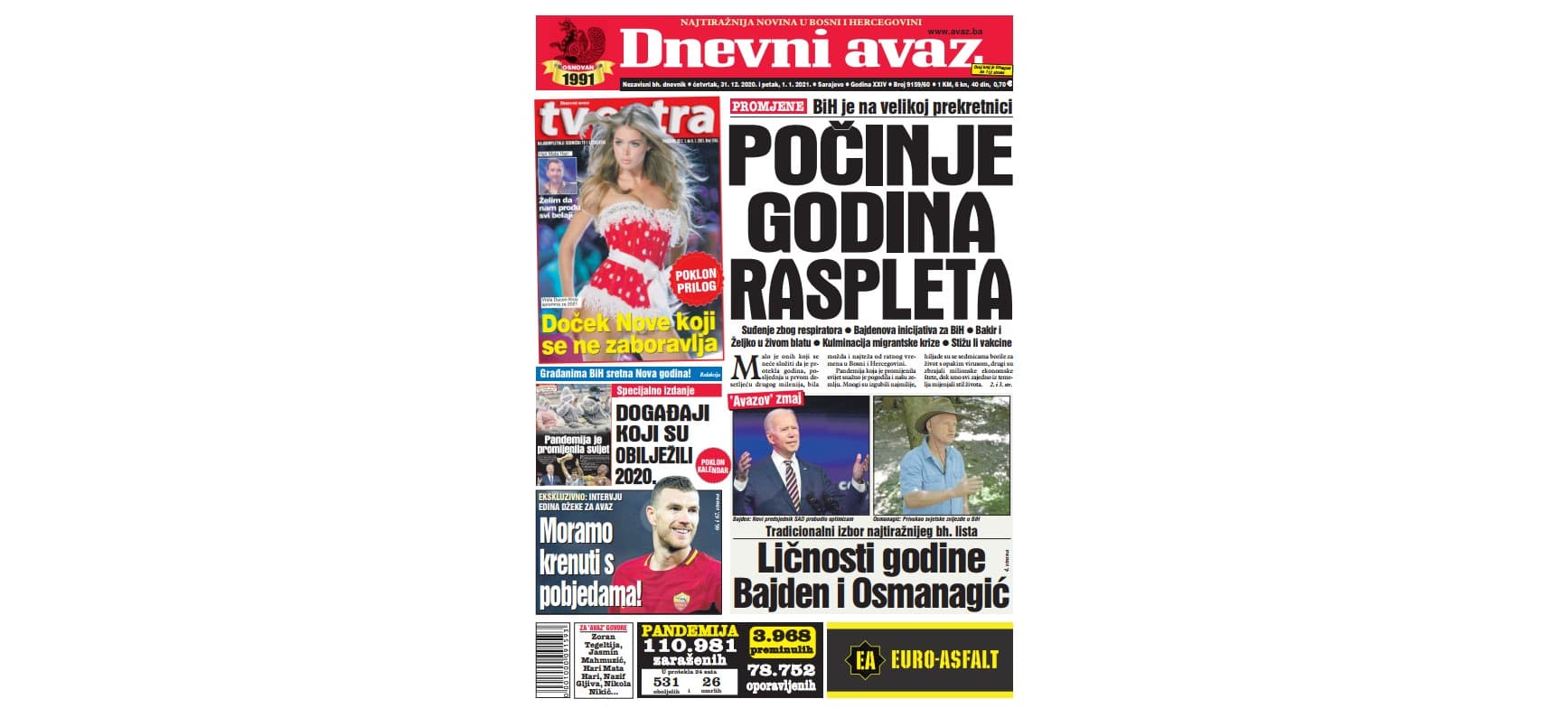 U dvobroju "Dnevnog avaza" čitajte: Počinje godina raspleta