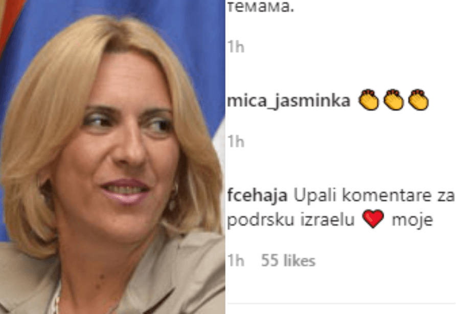 Željka Cvijanović podržala Izrael, a zatim onemogućila komentiranje