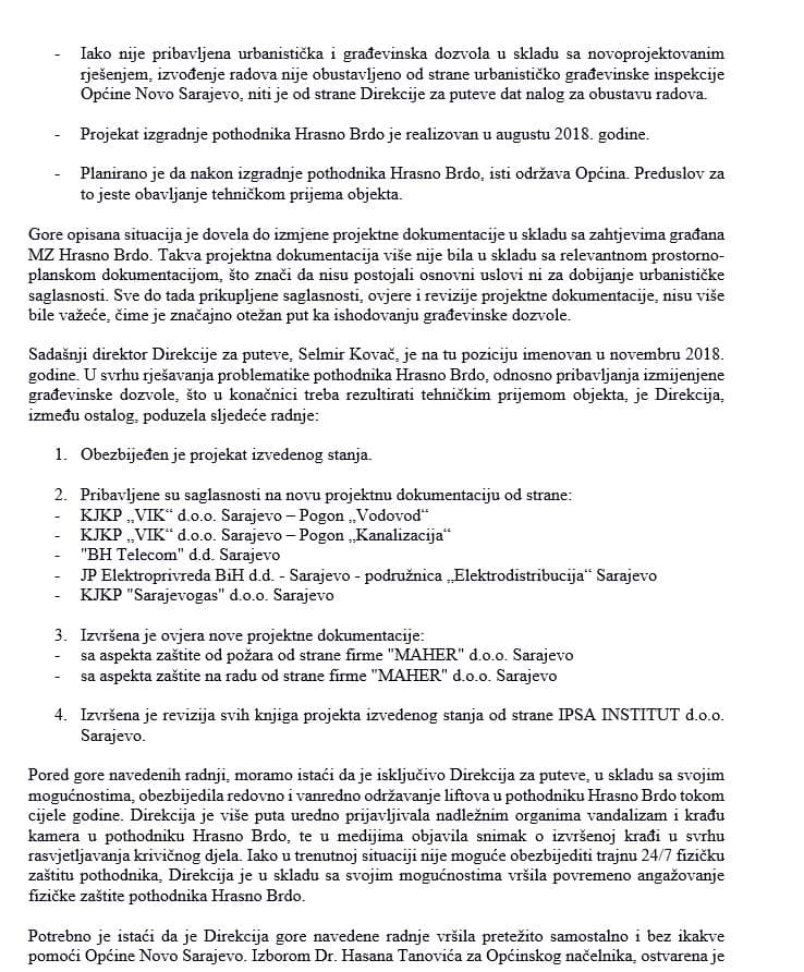 Odgovor direktora Direkcije za puteve KS - Avaz
