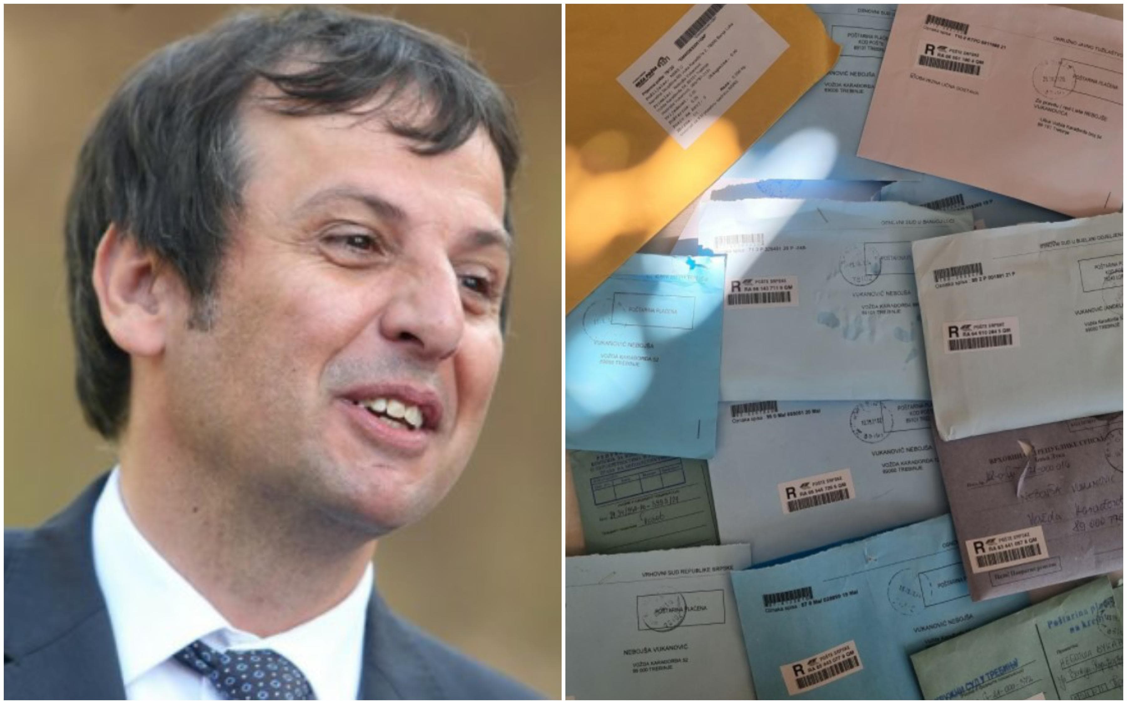 Nebojša Vukanović zatrpan sudskim kovertama: "Poštar Miloš pola torbe spremio samo za mene"