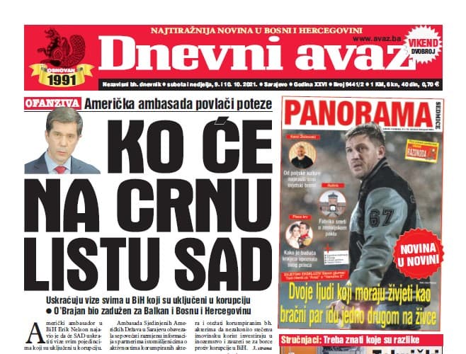 U dvobroju "Dnevnog avaza" čitajte: Ko će na crnu listu SAD