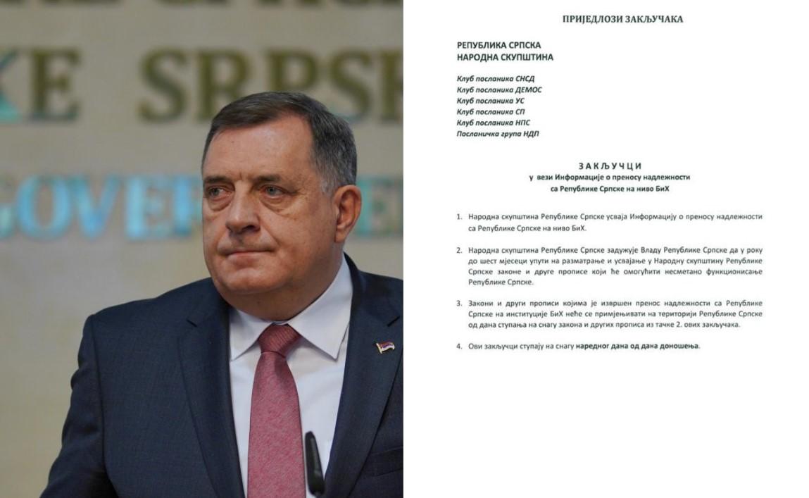 Objavljujemo dokumente: Dodik želi svoju vojsku i policiju
