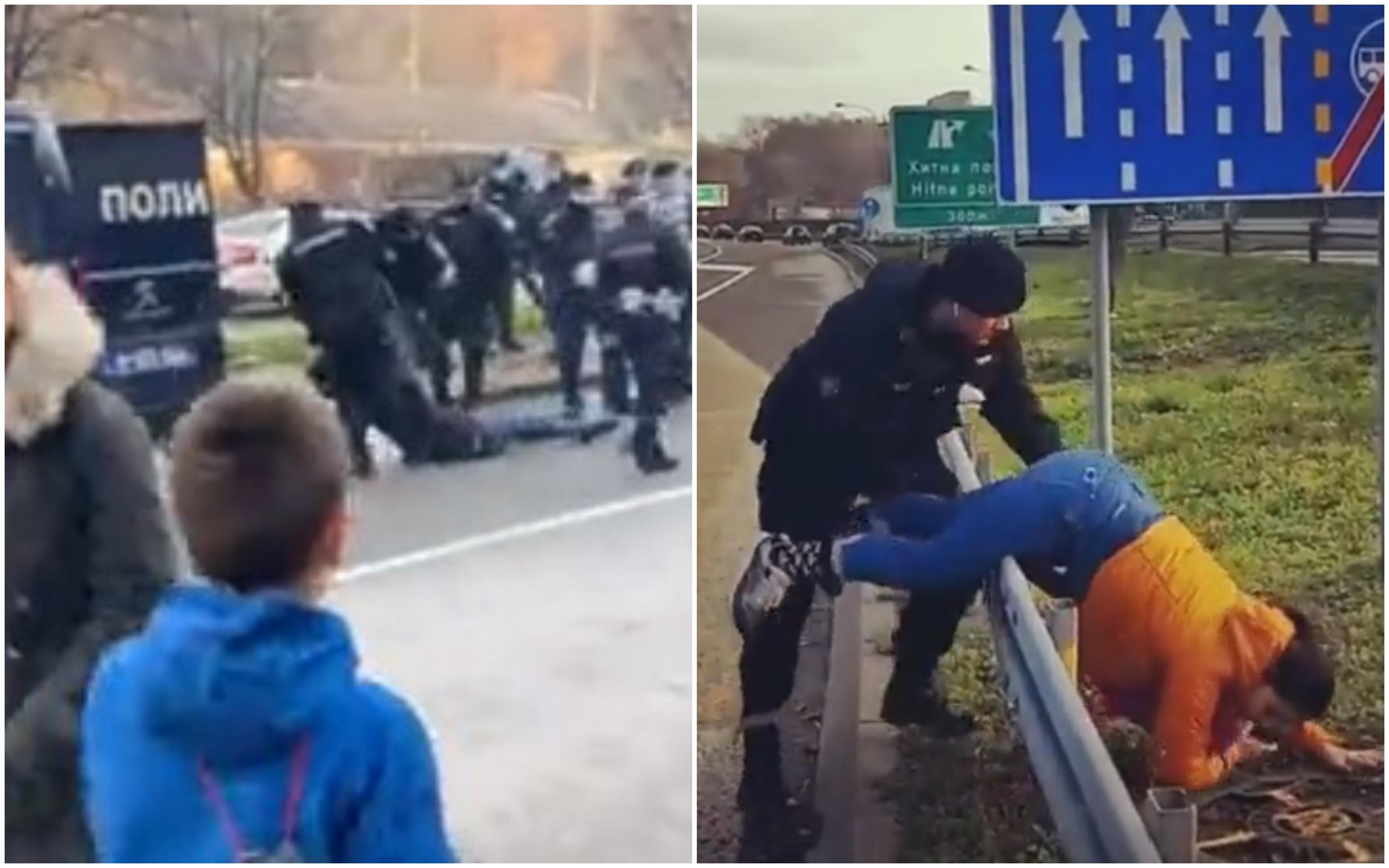 Javnost ogorčena: Policajac na protestima u Srbiji bacio ženu preko bankine