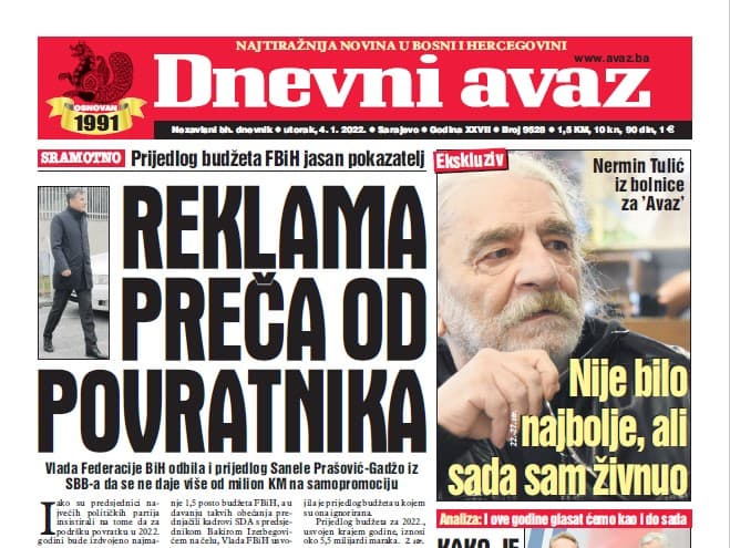 Danas u "Dnevnom avazu" čitajte: Reklama preča od povratnika