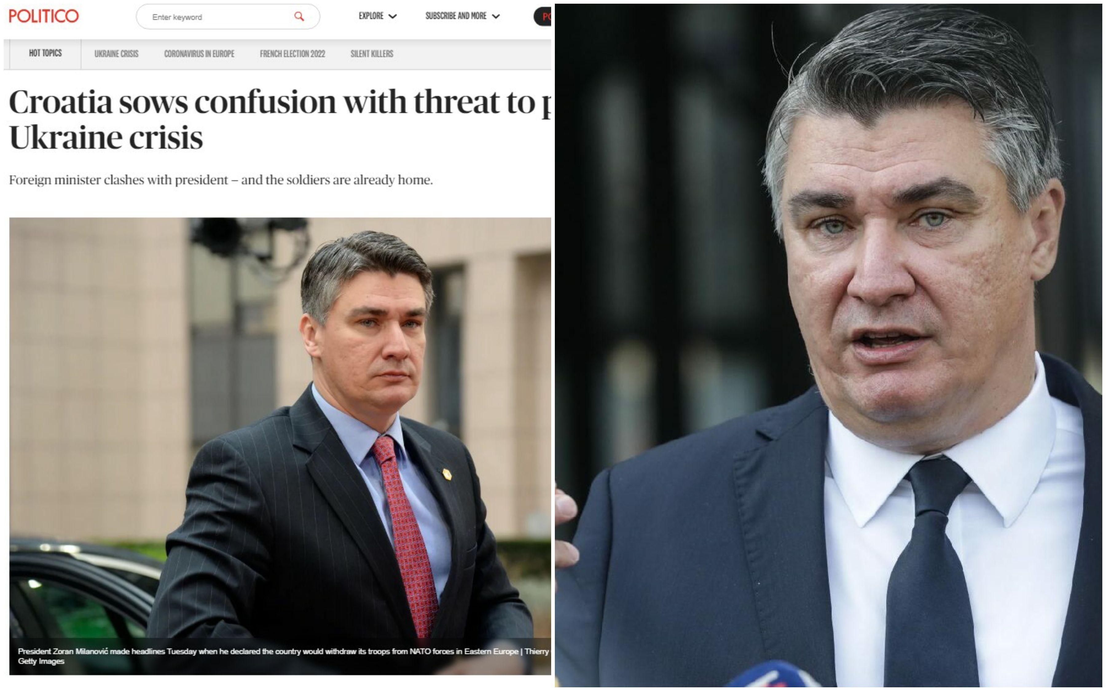 Ugledni "Politico" o Milanovićevim izjavama: "Hrvatska operacija sijanja konfuzije"