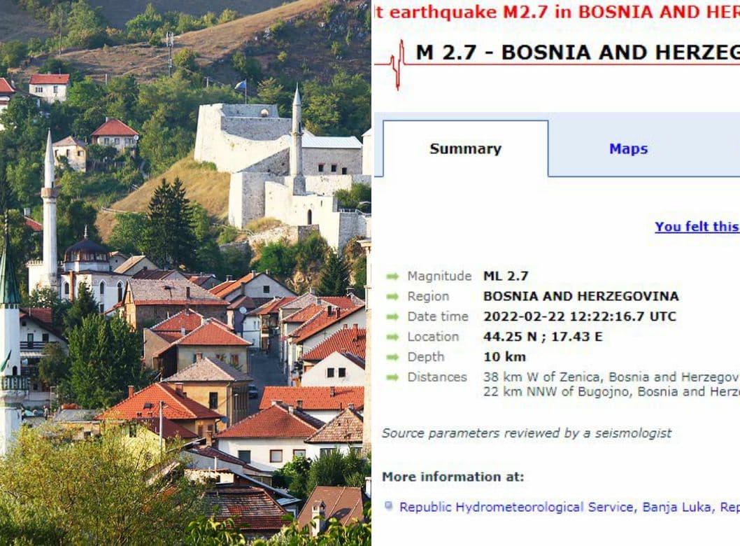 Zemljotres pogodio Srednju Bosnu, osjetio se u Travniku, Vitezu, ali i Zenici