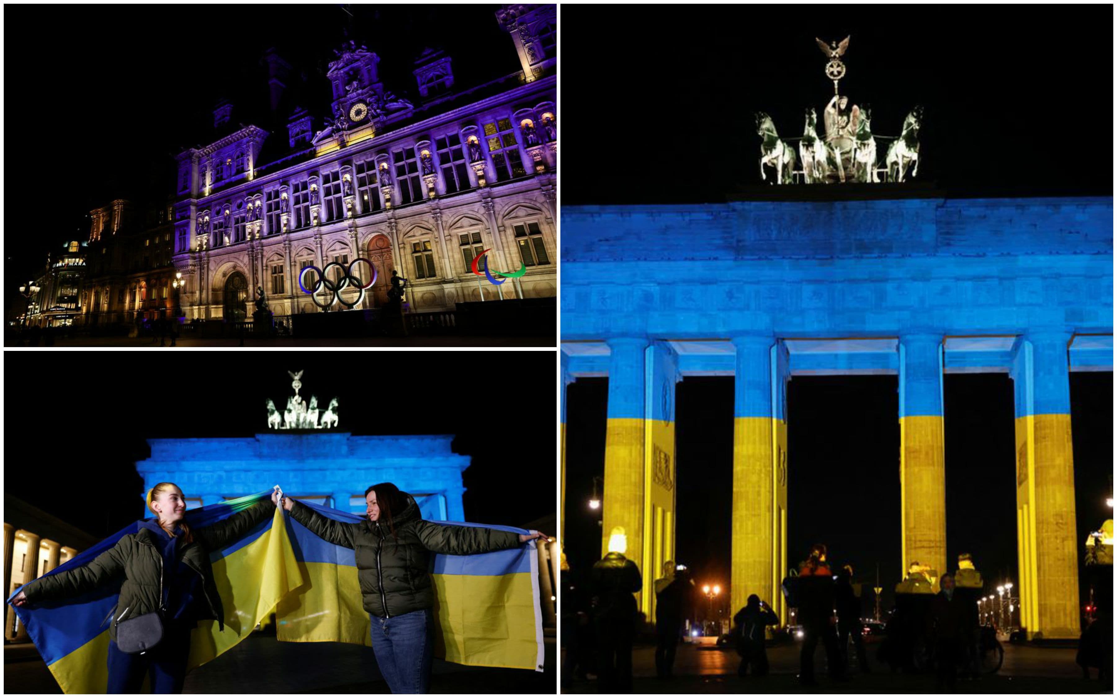 Berlin i Pariz u bojama Ukrajine
