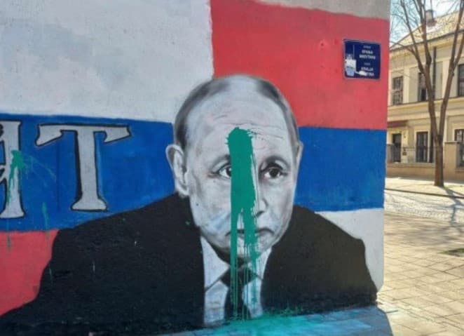 Uništen Putinov mural u Beogradu