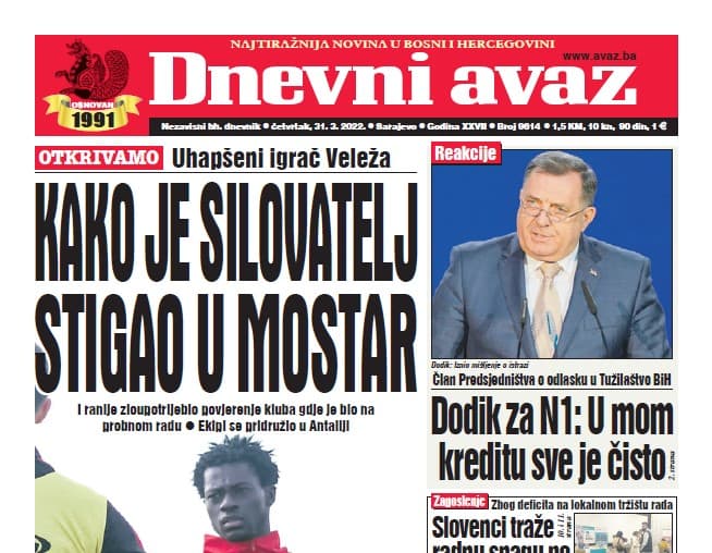 Danas u "Dnevnom avazu" čitajte: Kako je silovatelj stigao u Mostar