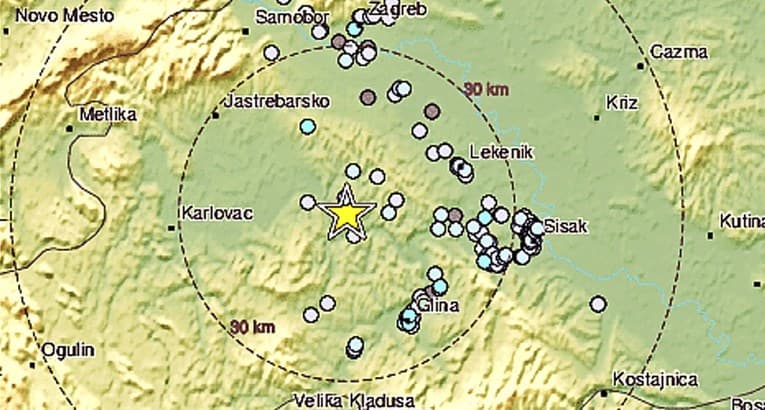 Slab zemljotres pogodio Hrvatsku