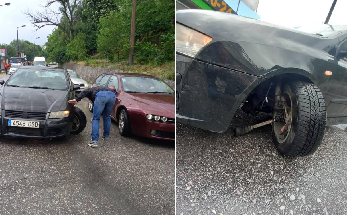 Sudar u Velešićima, na jednom otpao točak, stvorile se velike gužve