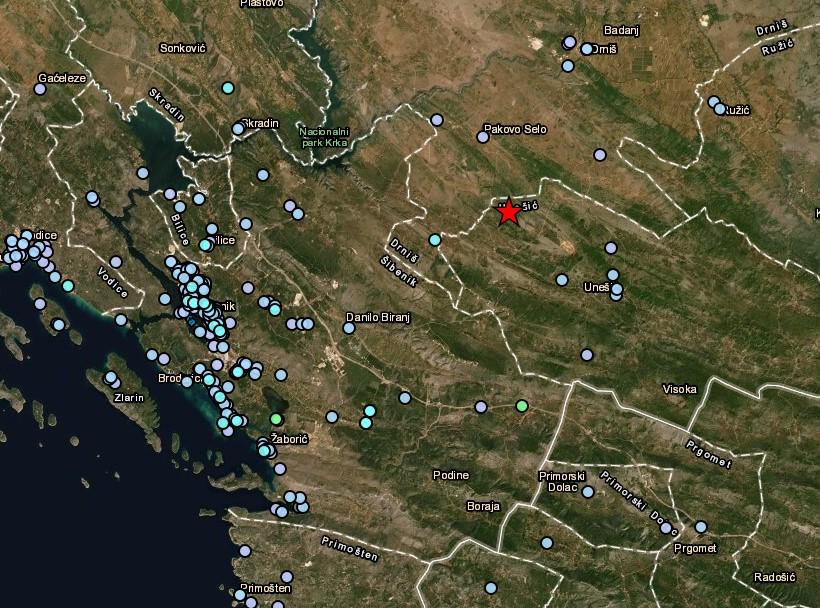Ponovo se treslo u Hrvatskoj: Epicentar 18 kilometara od Šibenika