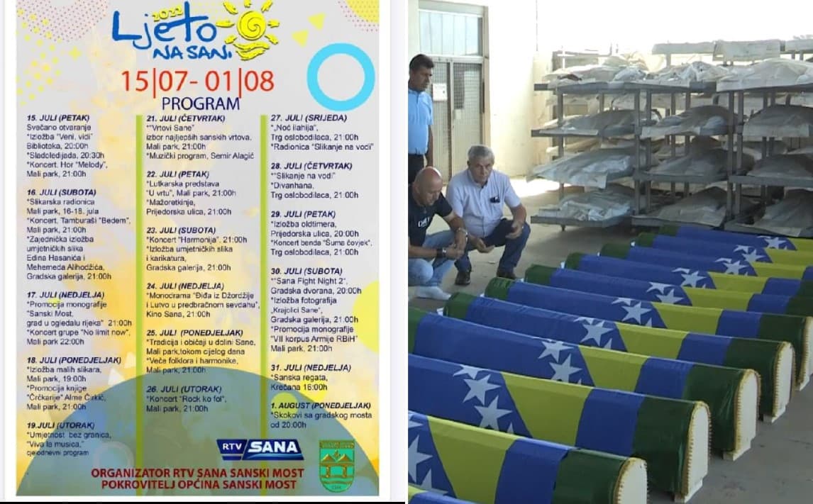 Iz Šejkovače ispraćeni tabuti s posmrtnim ostacima pobijenih Bošnjaka, a u Sanskom Mostu "Viva la musica" cijeli dan